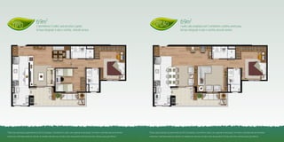 Planta                           69m2                                                                                                                   Planta
                                                                                                                                                             OPÇÃO                               69m2
     TIPO                             2 dormitórios (1 suíte), sala de estar e jantar,
                                      terraço integrado à sala e cozinha, área de serviço.
                                                                                                                                                                                                 1 suíte, sala ampliada com 3 ambientes, cozinha americana,
                                                                                                                                                                                                 terraço integrado à sala e cozinha, área de serviço.




Planta-tipo ilustrada do apartamento de 69 m2 privativos, 2 dormitórios (1 suíte), com sugestão de decoração. Os móveis e utensílios são de dimensões   Planta-opção ilustrada do apartamento de 69 m2 privativos, 1 dormitórios (suíte), com sugestão de decoração. Os móveis e utensílios são de dimensões
comerciais e não fazem parte do contrato. As medidas são internas e de face a face das paredes.O terraço terá infra-estrutura para grill elétrico.      comerciais e não fazem parte do contrato. As medidas são internas e de face a face das paredes.O terraço terá infra-estrutura para grill elétrico.
 