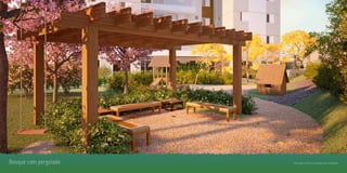 Bosque com pergolado   Ilustração artística do bosque com pergolado
 