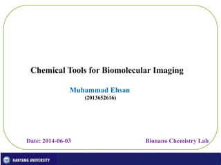 Bionano Chemistry Lab
Muhammad Ehsan
(2013652616)
Date: 2014-06-03
 