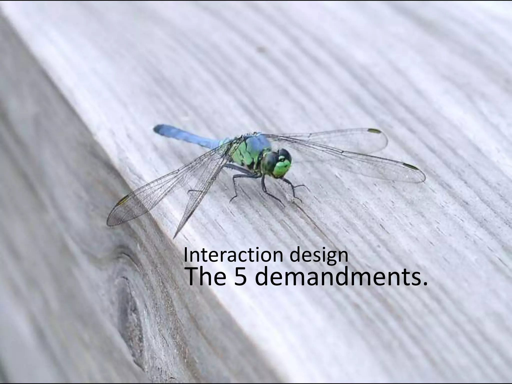 Interaction designThe 5 demandments.