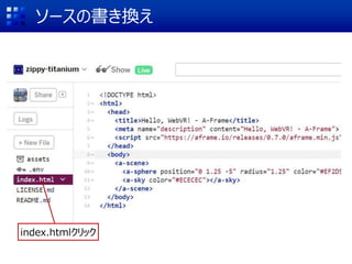 ソースの書き換え
index.htmlクリック
 