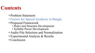 A framework for bangla text to speech synthesis | PDF