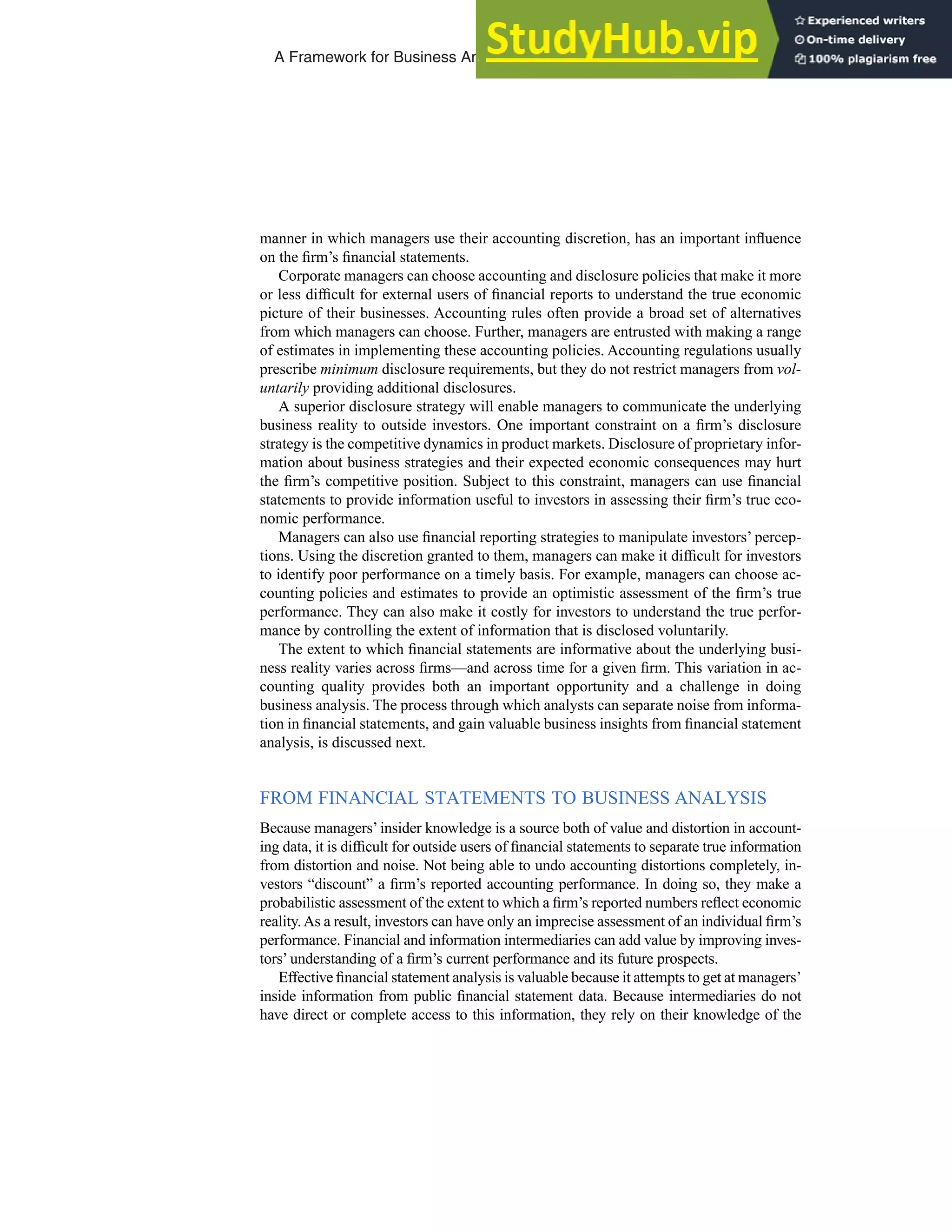 A framework for business analysis and valuation using financial ...