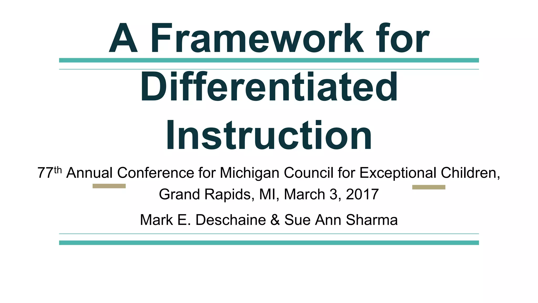 A framework for differentiated instruction | PPT