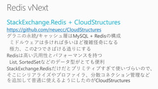 StackExchange.Redis + CloudStructures
https://github.com/neuecc/CloudStructures
 
