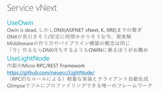 UseOwin
UseLightNode
https://github.com/neuecc/LightNode/
 