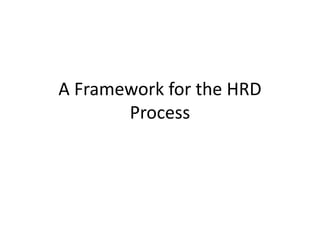 A Framework for the HRD 
Process 
 