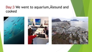 Day:3 We went to aquarium,Ålesund and
cooked
 