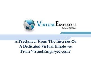 A Freelancer From The Internet Or
  A Dedicated Virtual Employee
   From VirtualEmployee.com?
 