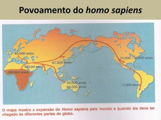 Povoamento do homo sapiens
 