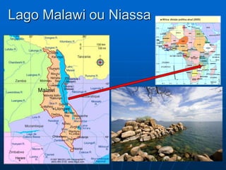 é o segundo maior lago de África e é partilhado pela Tanzânia, República Democrática do Congo, Burundi e Zâmbia.Está localizado no braço ocidental do Grande Vale do Rift, a uma altitude de 782 m, estende-se por 673 km numa direção aproximadamente norte-sul – é o lago mais longo do mundo sem contar o Mar Cáspio -, com uma largura média de 50 km e tem uma profundidade máxima de 1470 metros