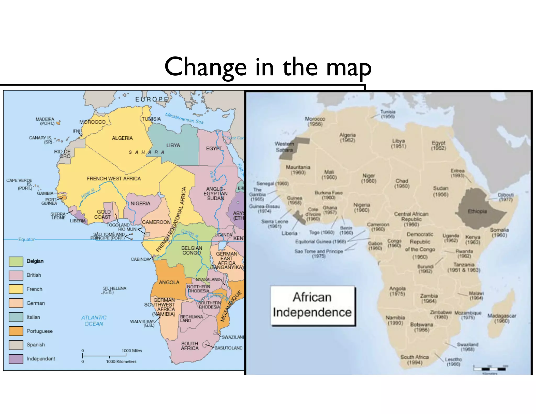 Change in the map
 