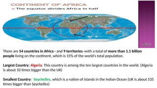 Continent 54 Continent of Africa by Dr. James. Sambo. | PPTX