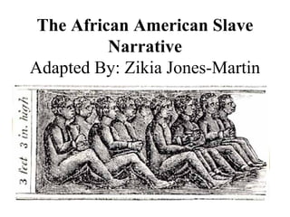 The African American Slave
          Narrative
Adapted By: Zikia Jones-Martin
 