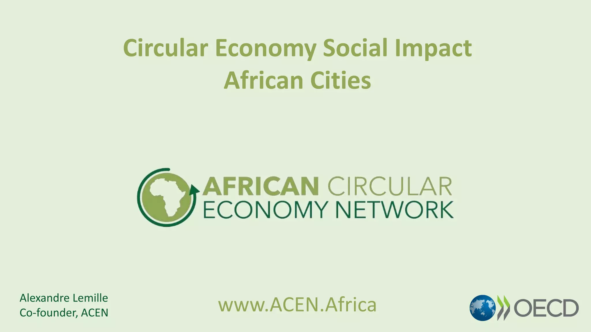 African Circular Economy Network | PDF