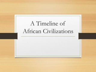 A Timeline of
African Civilizations
 