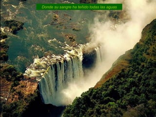 Donde su sangre ha teñido todas las aguas 