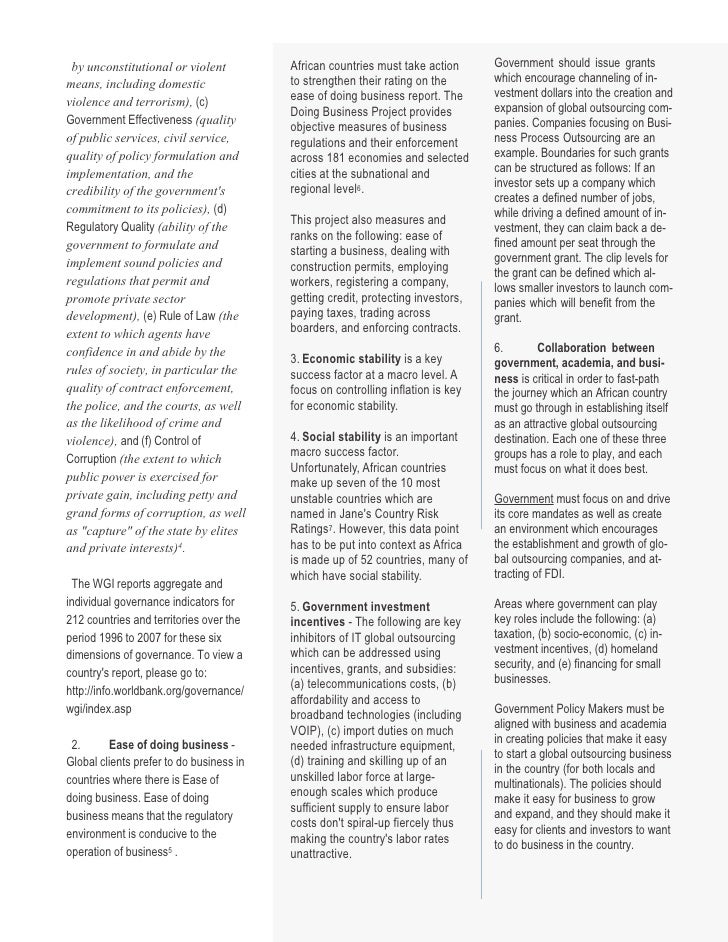 African Emerging Countries Outsourcing Strategies