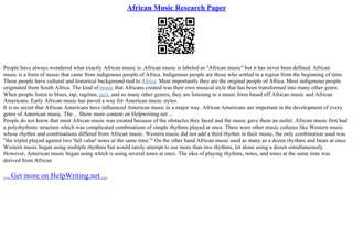 African Music Research Paper | PPT