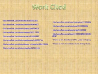 Work Citedhttp://www.flickr.com/photos/letrusco/52637440/