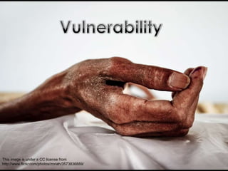 VulnerabilityThis image is under a CC license from http://www.flickr.com/photos/zoriah/3573836889/