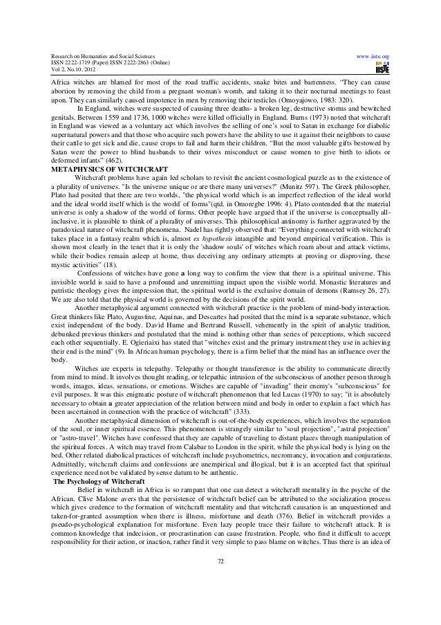 Classification And Division Essay Ideas African World View And The Challenge Of Witchcraft In Argumentative Essay On Fast Food also Video Games Essay Witchcraft Essay African World View And The Challenge Of Witchcraft Critical Essays On Beloved