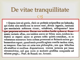 
De vitae tranquillitate
 
