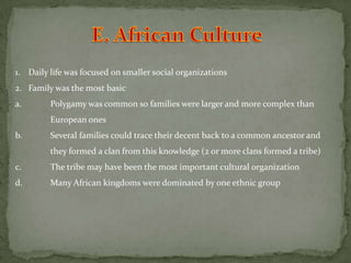 d.	 People also paid a price for Musa’s leadership-the king was 	supposed to be superior to commoners and he was but he often 	spoke to his court behind a curtain and no one could watch him 	eate. 	This emphasis on perfection meant that if he fell ill or became 	infirm with age, he was expected to commit suicide or be 	smothered6. In the 15th century, Songhai Empire overthrew Mali Empire7. An invasion by the Moroccans in 1591 brought an end to Songhai and an end to the western African empires