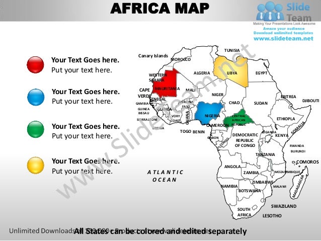 Free Editable Map Of Africa Ppt / 24point0's Africa Maps for PPT - An ...