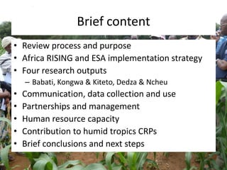 Africa RISING East and Southern Africa Review Brief - 16 March 2015 