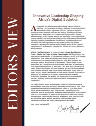 Africa's Most Visionary Leaders Shaping the future in Digital ...