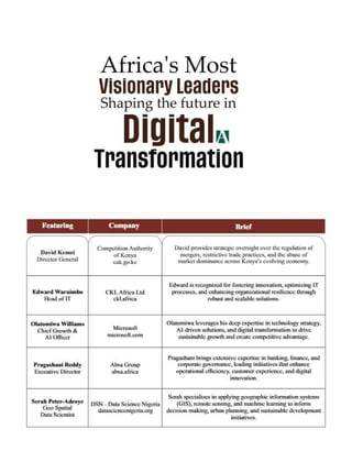 Africa's Most Visionary Leaders Shaping the future in Digital ...