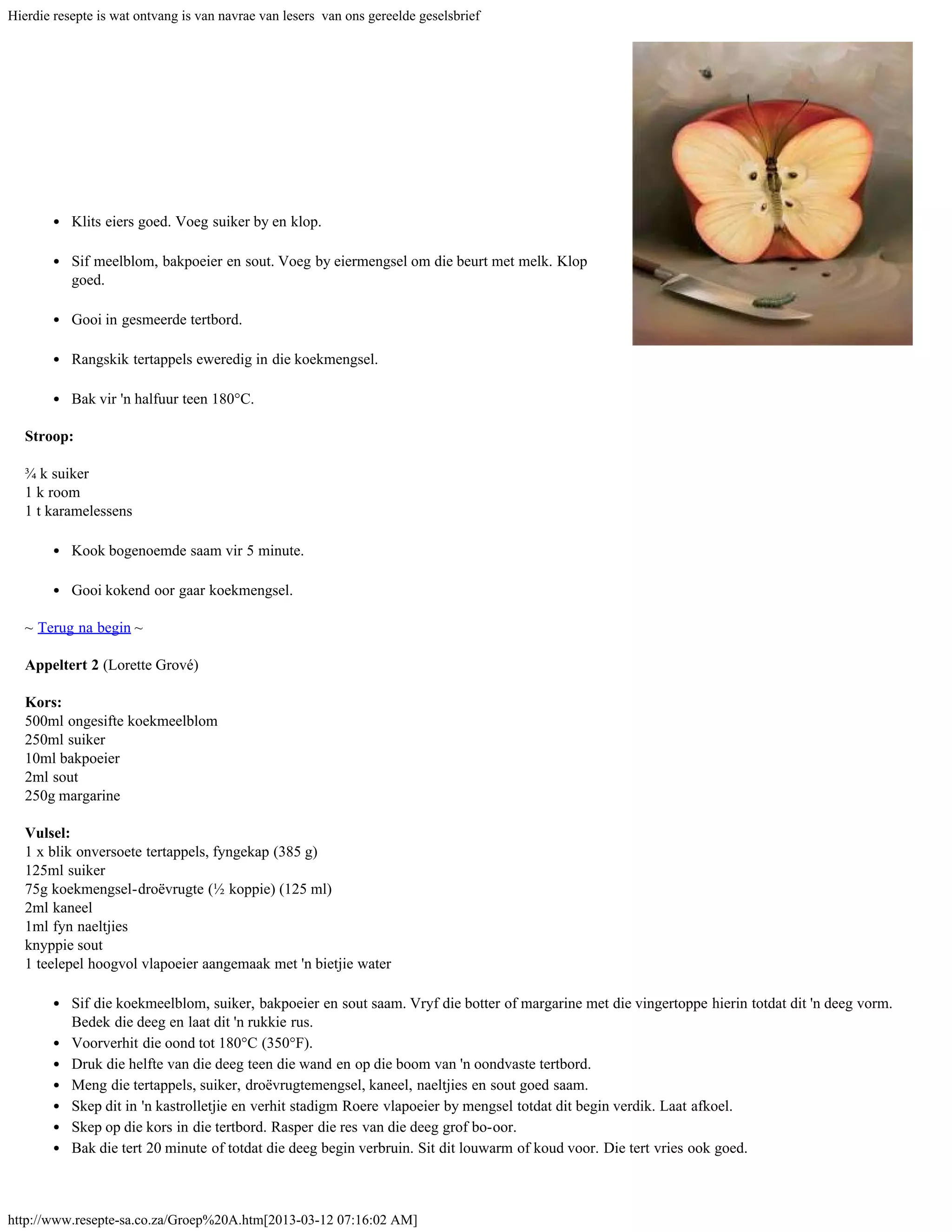 Lekker Outydse Afrikaanse Resepte | PDF
