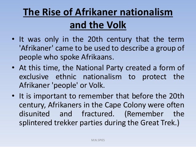 history essay about afrikaner nationalism