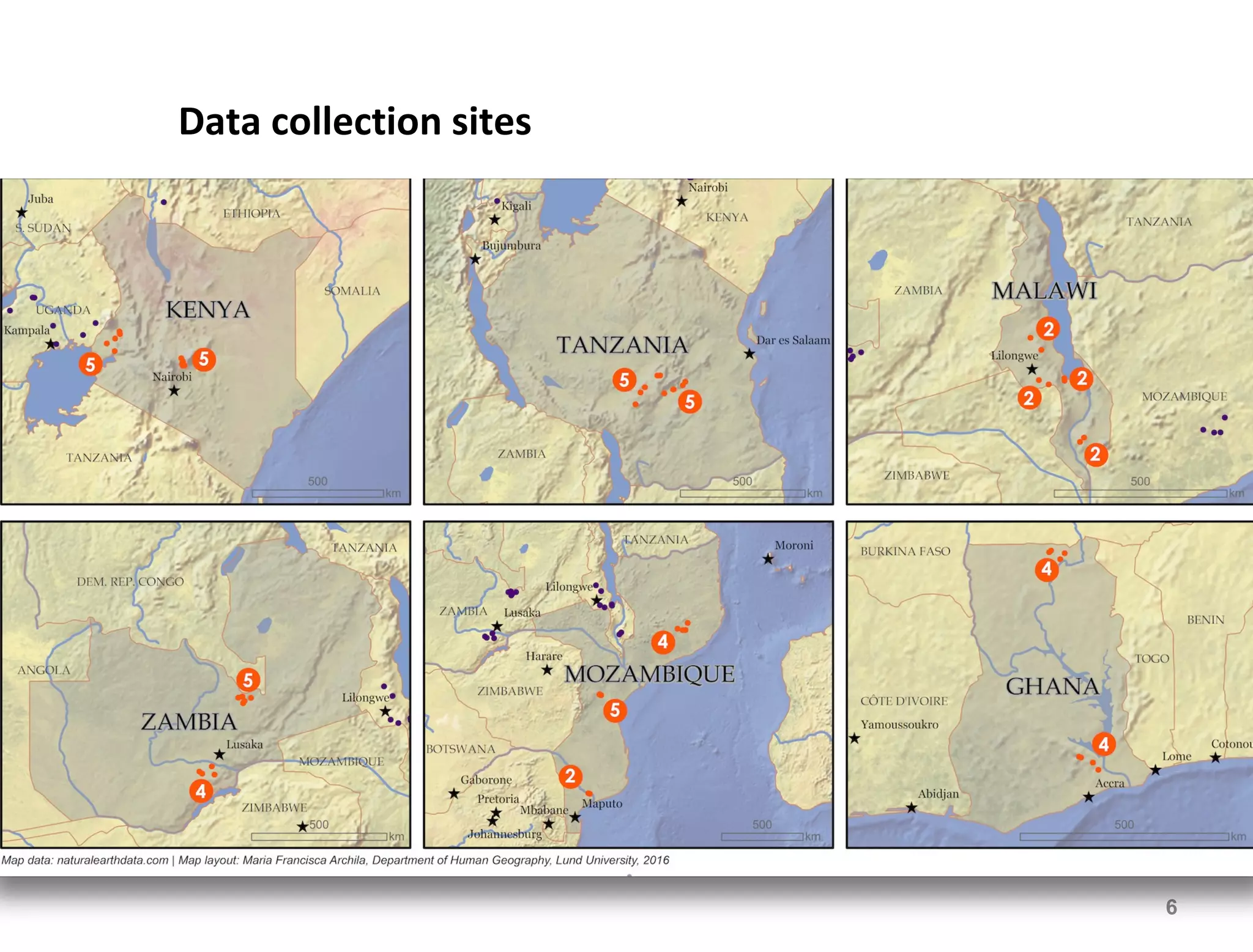 Data collection sites
6
 