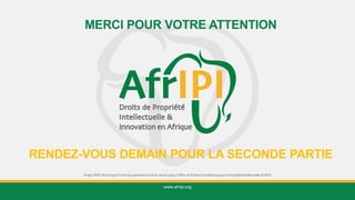 MERCI POUR VOTRE ATTENTION
RENDEZ-VOUS DEMAIN POUR LA SECONDE PARTIE
 