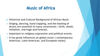 Afro Latin and Popular Music for Grade 10 NTOT 2015