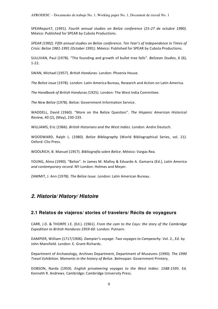 Afrodesc Cuaderno No Bibliographic Compilation On Belize Thesis Statement For Definition Essay also Proposal Essay Topics English Essay Samples