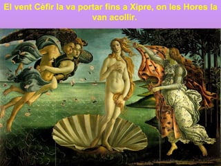 El vent Cèfir la va portar fins a Xipre, on les Hores la van acollir. 