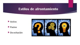 Estilos de afrontamiento
 Activo
 Pasivo
 De evitación
 