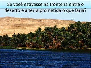 Se você estivesse na fronteira entre o
deserto e a terra prometida o que faria?
 