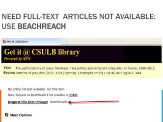 NEED FULL-TEXT ARTICLES NOT AVAILABLE:
USE BEACHREACH

 