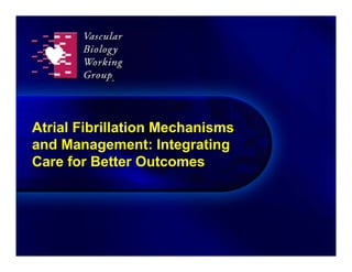 Atrial Fibrillation Mechanisms
and Management: Integrating
Care for Better Outcomes
 
