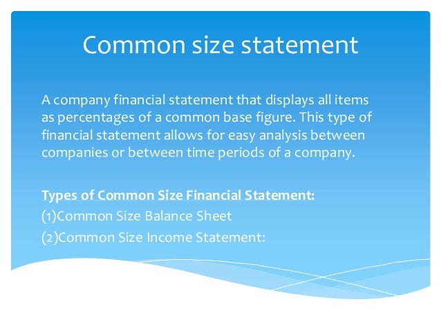 presentation on common size statement common size financial statements