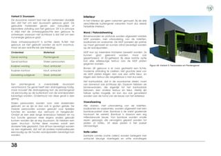 Variant 3: Duurzaam                                        Interieur
De duurzame variant laat met zijn materialen duidelijk     In het interieur zijn geen varianten gemaakt. Bij de drie
zien dat het om een duurzaam gebouw gaat. De               verschillende buitengevel varianten hoort dus steeds
gebruikte materialen geven een natuurlijke of              hetzelfde interieur.
bijzondere uistraling aan het gebouw. Dit is in principe
in strijd met de ontwerpgedachte een gebouw te             Wand / Plafondafwerking
ontwerpen waaraan niet zichtbaar is dat het om een
                                                           Binnenwanden en plafonds worden afgewerkt middels
nul-energie gebouw gaat.
                                                           MDF panelen, met uitzondering van de toiletten,
Deze ontwerpopdracht is echter deels fictief: Het          badkamers en waskamer. De MDF panelen zijn prefab
gebouw zal niet gebruikt worden als echt woonhuis,         op maat gemaakt en kunnen blind bevestigd worden
maar als een real-life-lab (zie Inleiding).                op de wandpanelen.
Onderdeel                   Materiaal                      MDF kan op meerdere manieren bewerkt worden. Ze
                                                           kunnen    glad   geleverd    worden,    maar    ook
Gevel woning                Plantengevel                   geperforeerd, of 3D-gefreesd. Bij deze laatste optie
Gevel kantoor               Stalen persroosters            kan elke willekeurige textuur aan de MDF platen
                                                           gegeven worden.
Kozijnen woning             Hout, antraciet                                                                            Figuur 64: Variant 3: Persroosters en Plantengevel
                                                           Binnen dit gebouw is er naar gestreefd een lichte,
Kozijnen kantoor            Hout, antraciet                moderne uitstraling te creëren. Het grootste deel van
Zonwering zuidgevel         Staal, antraciet               de MDF platen krijgen dan ook een witte kleur, en
                                                           krijgen een textuur die vergelijkbaar is met stucwerk.
                                                           Het kantoorblok, dat in de woonkamer steekt, moet
Een     plantengevel    is  overduidelijk duurzaam         van binnenuit ook zichtbaar zijn. Daarom hebben de
verantwoord. De gevel heeft een drainagelaag nodig,        binnenwanden, die eigenlijk tot het kantoorblok
maar inclusief die drainagelaag kan de plantengevel        behoren, een andere textuur en kleur. Hierbij zijn
vrij eenvoudig op de buitenkant van de wandpanelen         talloze opties mogelijk, en kan dus ook gevarieerd
bevestigd worden. Onderhoud van deze gevel is zeer         worden aan de hand van de keuze van het exterieur.
gering.
Stalen persroosters worden voor veel doeleinden            Vloerafwerking
gebruikt, en ze zijn er dan ook in groten getale. De       Alle vloeren, met uitzondering van de toiletten,
meeste persroosters worden gebruikt voor tijdelijke        badkamers en waskamers, worden afgewerkt met een
functies en worden dus verhuurd of hergebruikt.            bamboe-parket vloer. Bamboe is de snelst groeiende
Omdat ze een zeer lange levensduur hebben en na            houtsoort ter wereld. Bamboe is daarom een erg
hun functie gewoon weer ergens anders gebruikt             milieubewuste keuze. Van bamboe worden smalle
kunnen worden zijn ze erg duurzaam. Ze hebben een          repen gezaagd, die vervolgens geperst worden tot
open structuur. Achter deze roosters wordt een             platen of latten. Uit deze platen is het parket
donkere folie geplaatst. Ook dit kan bevestigd worden      vervaardigd.
op een regelwerk, dat net als andere materiaalkeuzes
eenvoudig op de houten wandpanelen bevestigd kan           Natte cellen
worden.                                                    Sanitaire ruimtes (natte cellen) worden betegeld met
                                                           antraciet kleurige vloertegels en witte wandtegels


38
 