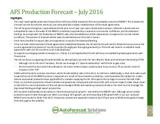 www.autoforecastsolutions.com
AutoForecast Solutions
AFS ProductionForecast– July 2016
Highlights
• The most recent global...