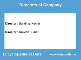 Directors of Company
Director : Sandhya Kumar
Director : Rakesh Kumar
 