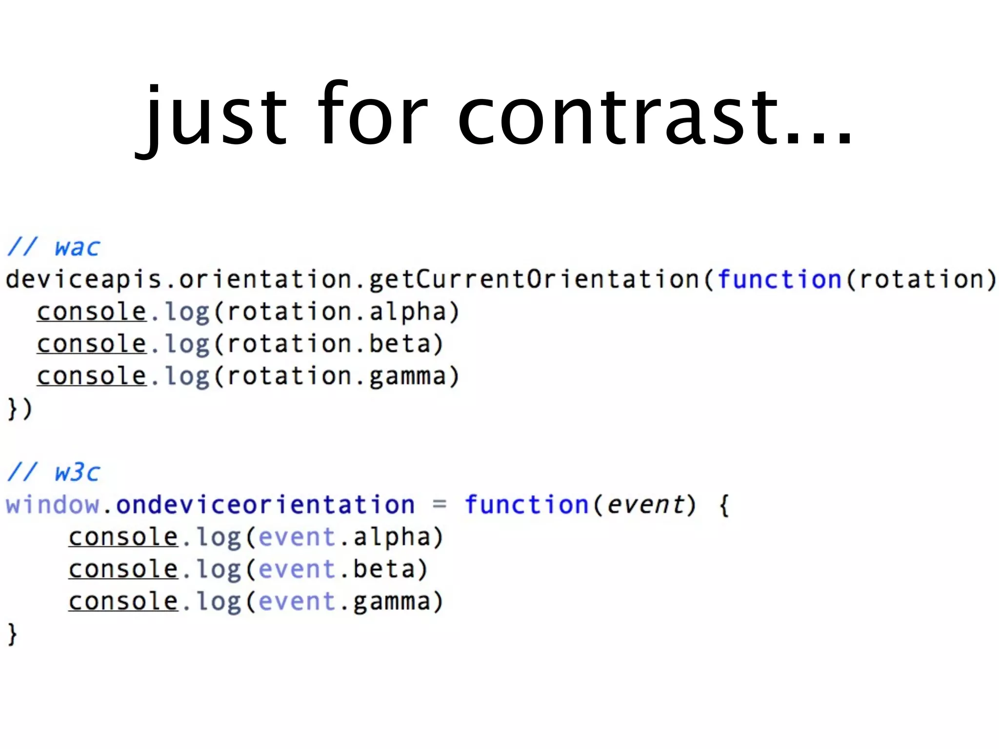 just for contrast...
 