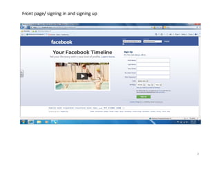 Front page/ signing in and signing up




                                        2
 