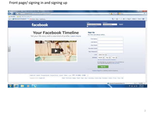 Front page/ signing in and signing up




                                        2
 